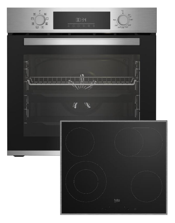 Beko BBSM12320X – Inbouwoven – 72L inhoud – Grill & hetelucht – Inclusief kookplaat