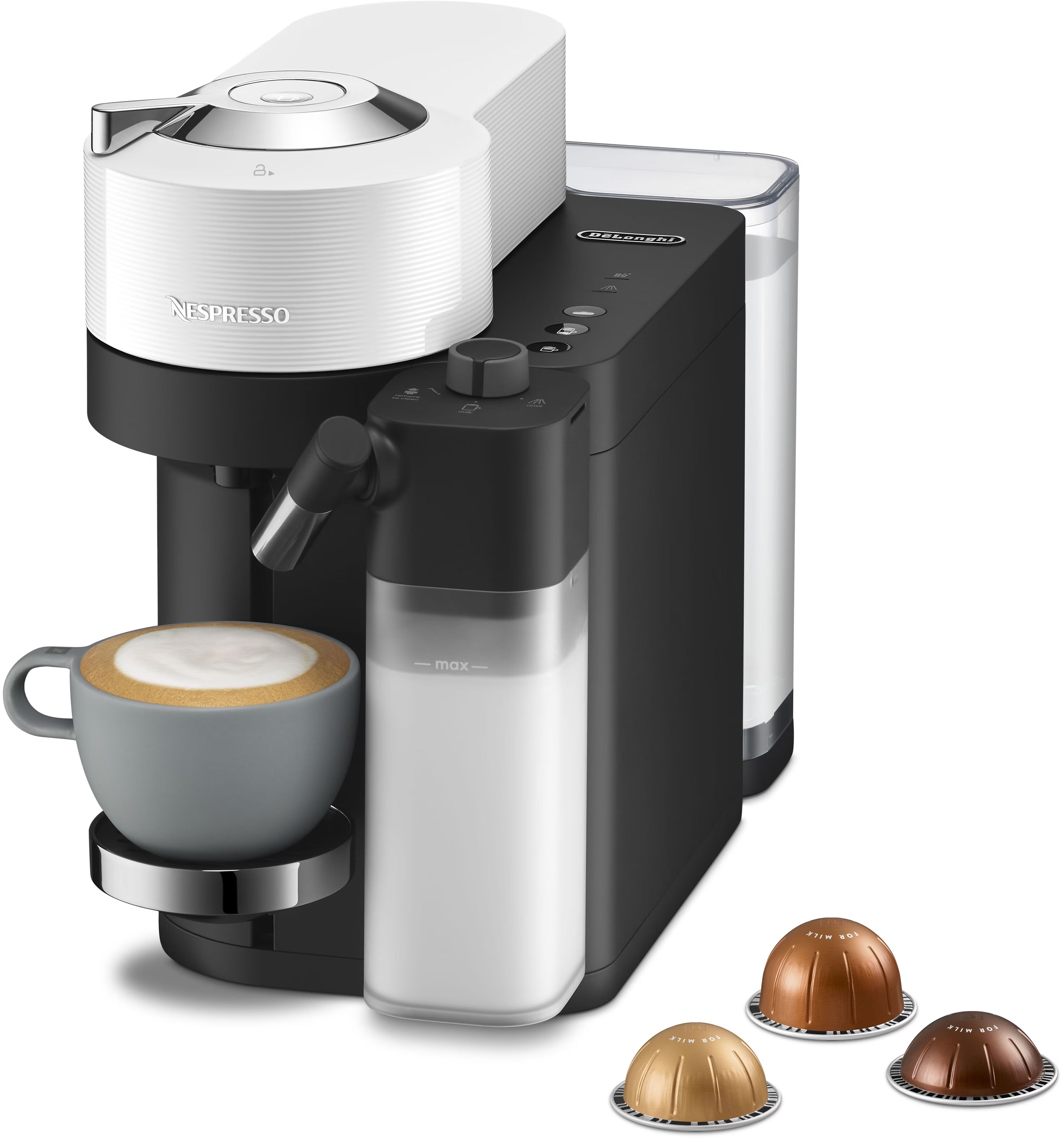 De’Longhi ENV300.W – Koffiemachine – Volautomatisch – Cups & Gemalen Koffie – Melkreservoir – 1450W – Wit – 1,8L