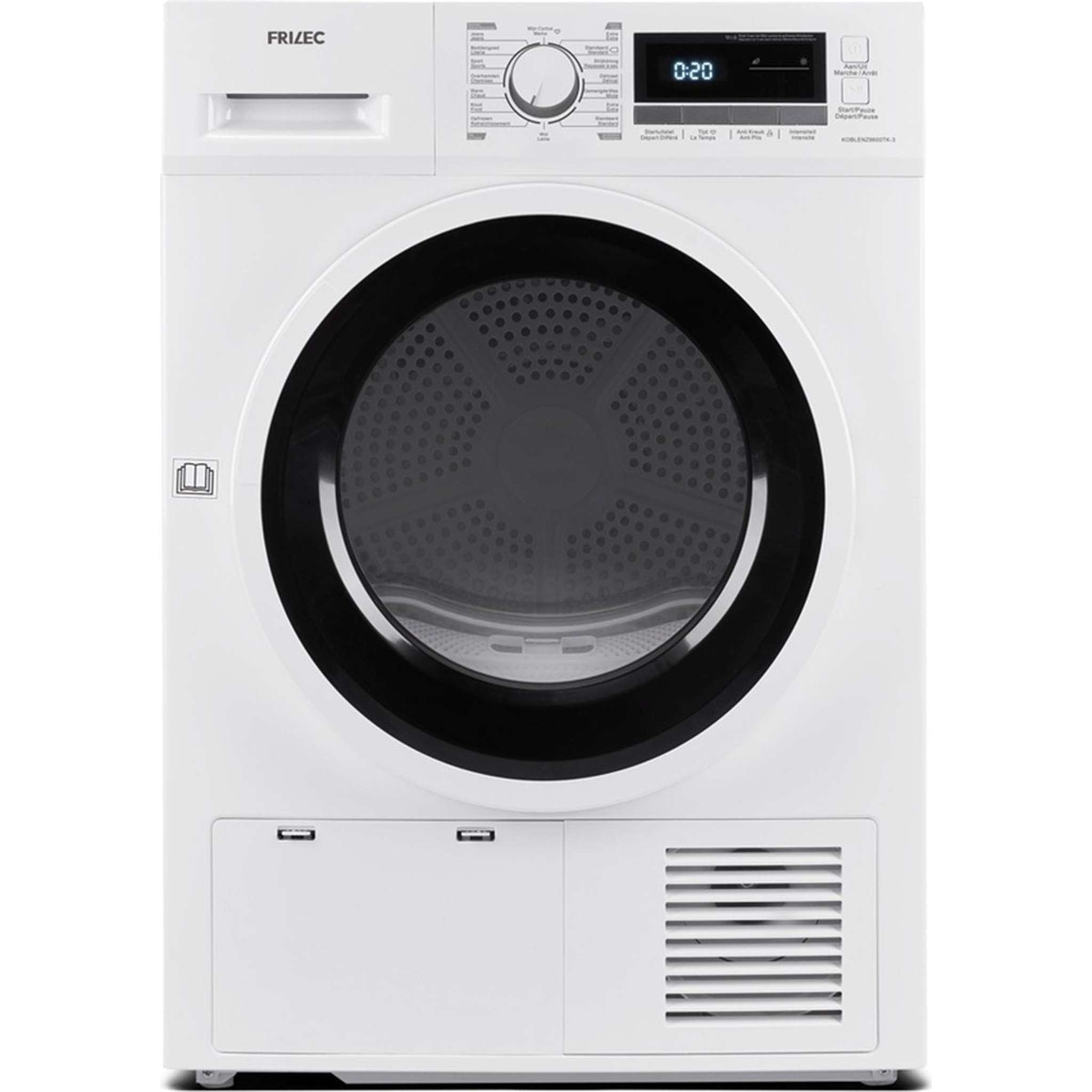 Frilec KOBLENZ8600TK – Condensdroger – 8 kg – Stil en praktisch – Energieklasse E