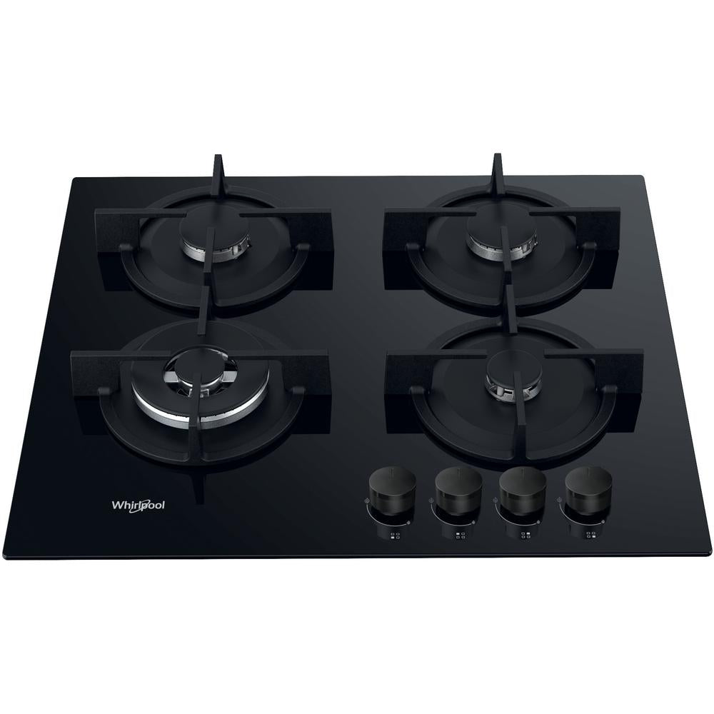 Whirlpool AKT625NB1 – Gas Kookplaat – Keramische kookplaat met 4 zones en draaiknoppen