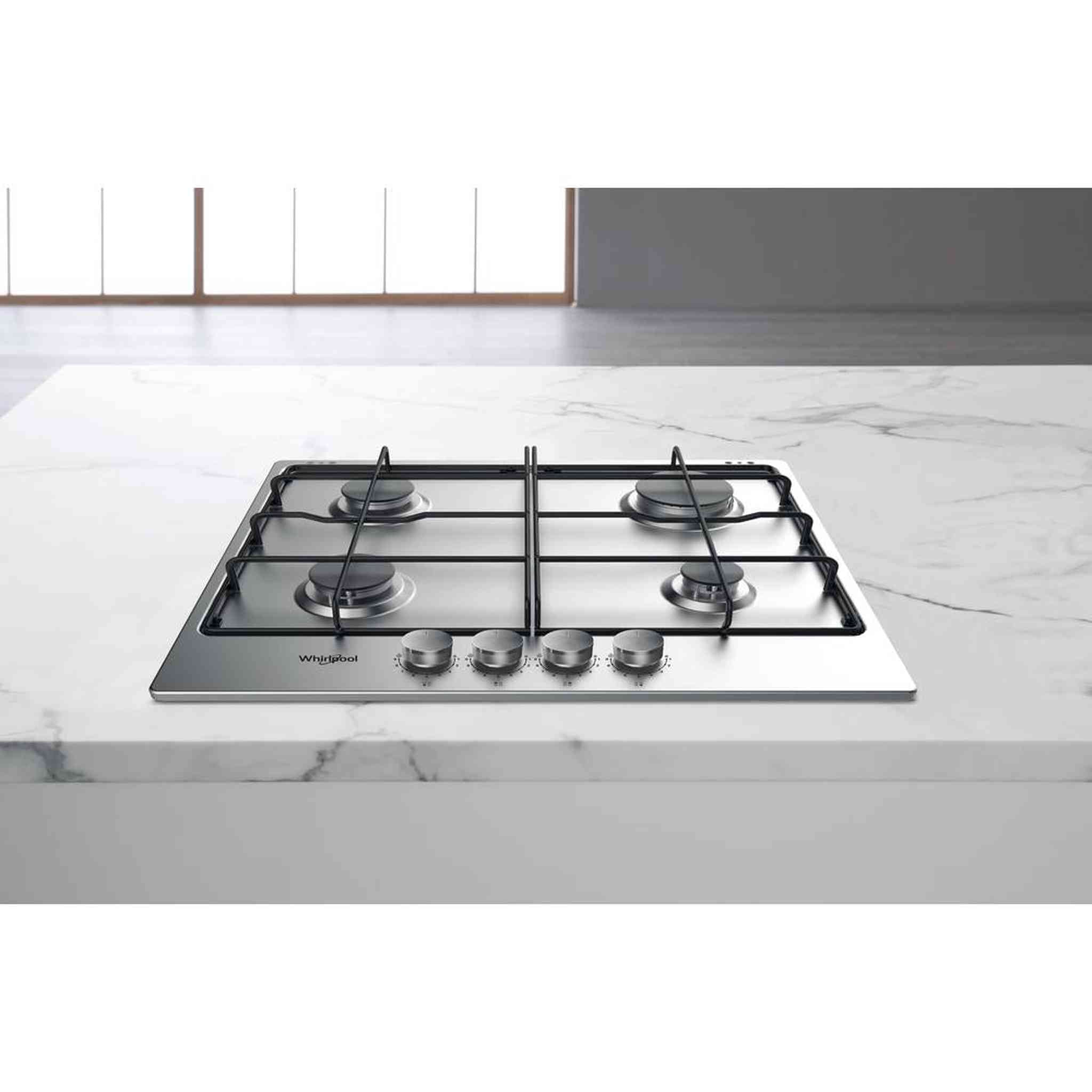 Whirlpool TGML650IX – Gas Kookplaat – Roestvrij staal – 4 kookzones voor veelzijdig koken