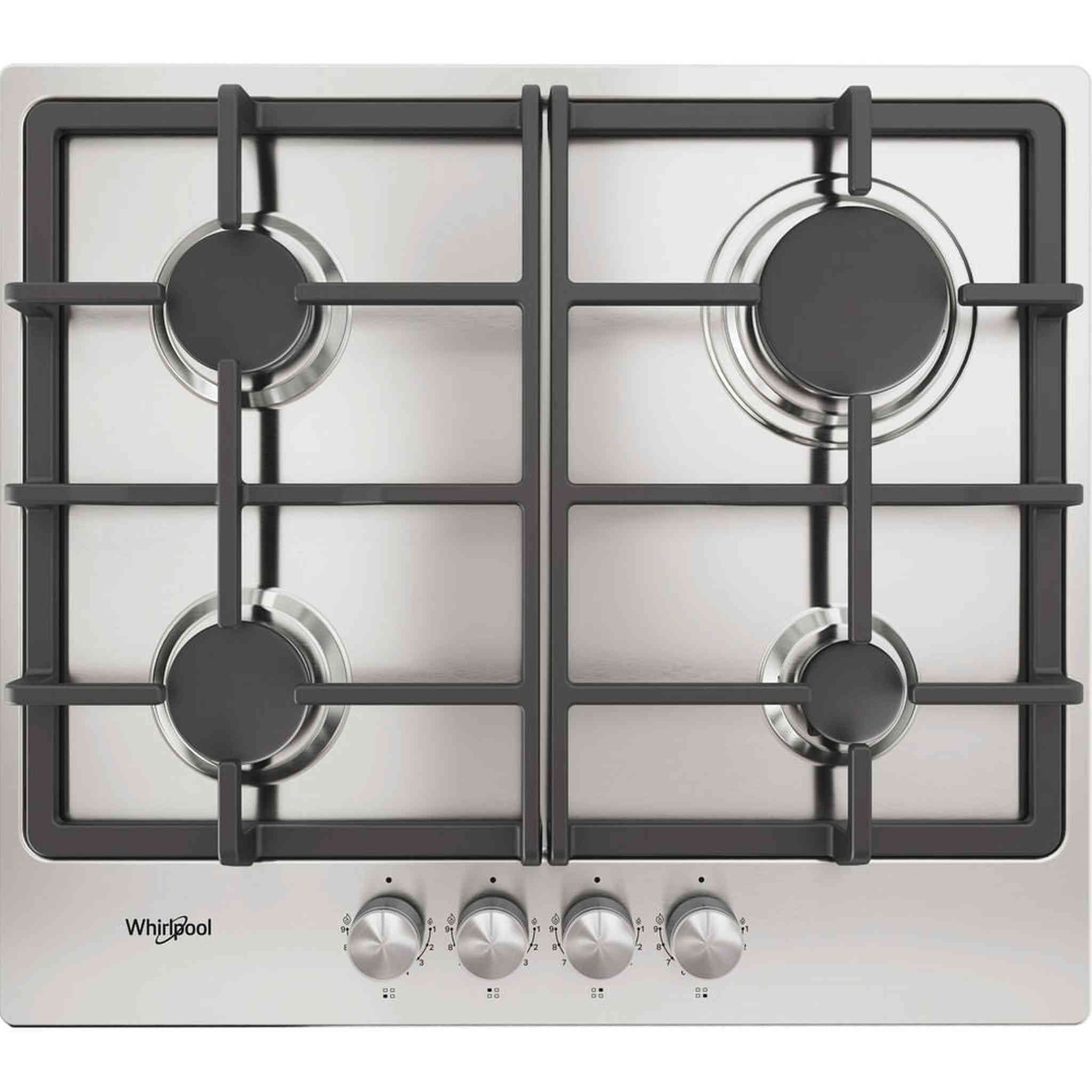 Whirlpool TGML660IX – Gas Kookplaat – Roestvrij staal – 4 kookzones voor snel koken